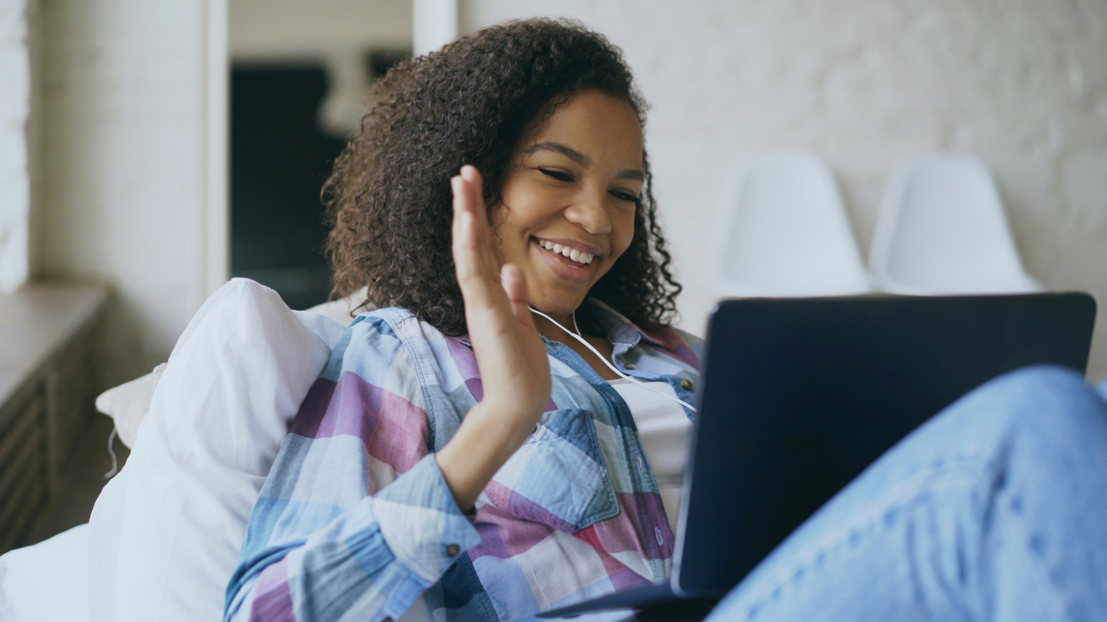 Renter doing a video call from their laptop